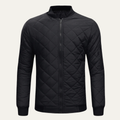 Dama Washington Axel men's quilted bomber jacket black lightweight zip up - front view