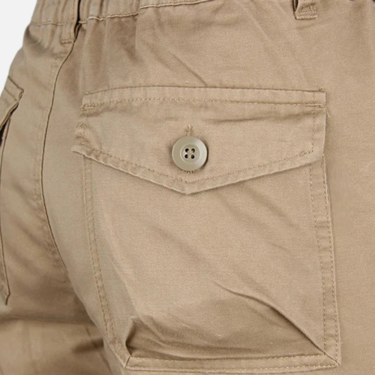 Ezra | Men's Cargo Pants Beige Multiple Pockets Relaxed Fit