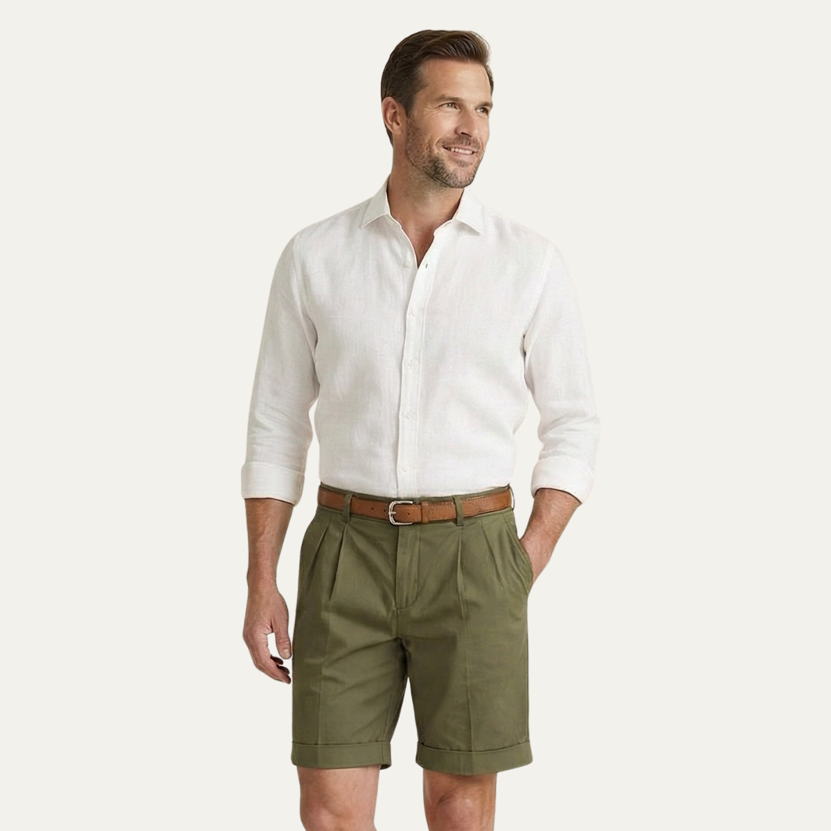 Rowan | Men's Tailored Pleated Shorts Navy
