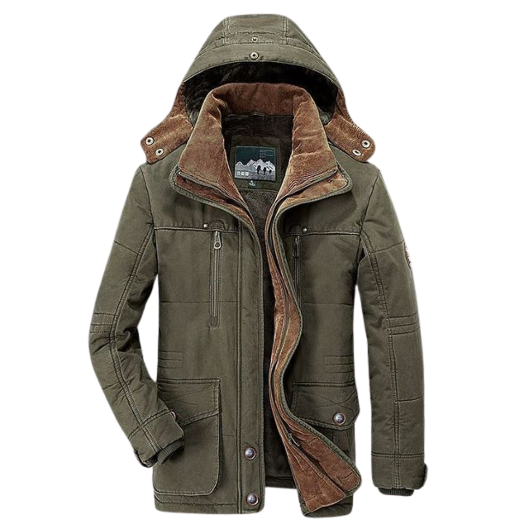 Hudson | Men's Puffer Jacket Navy Sherpa Lined Hood