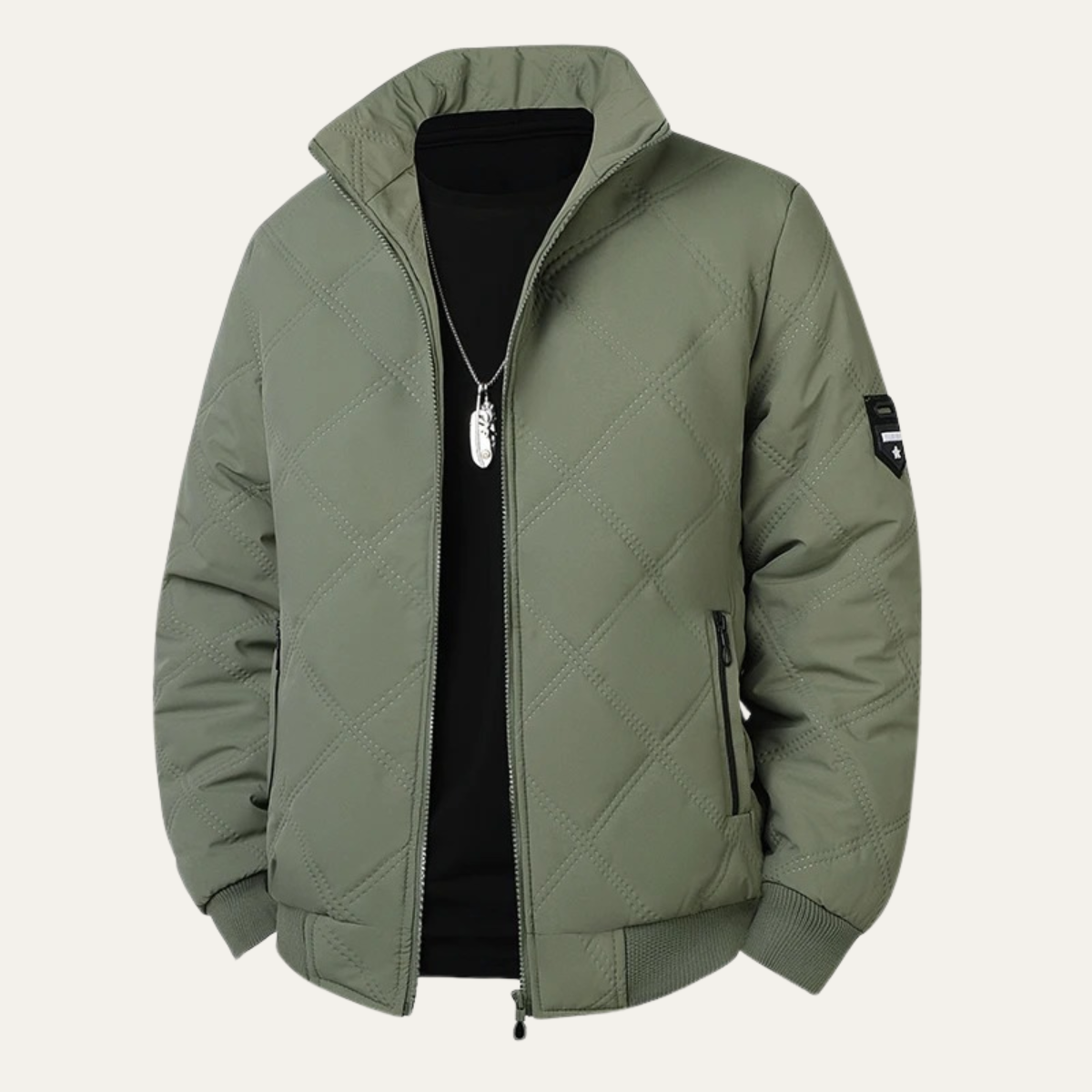 Callum | Men's Quilted Puffer Jacket Sage Green