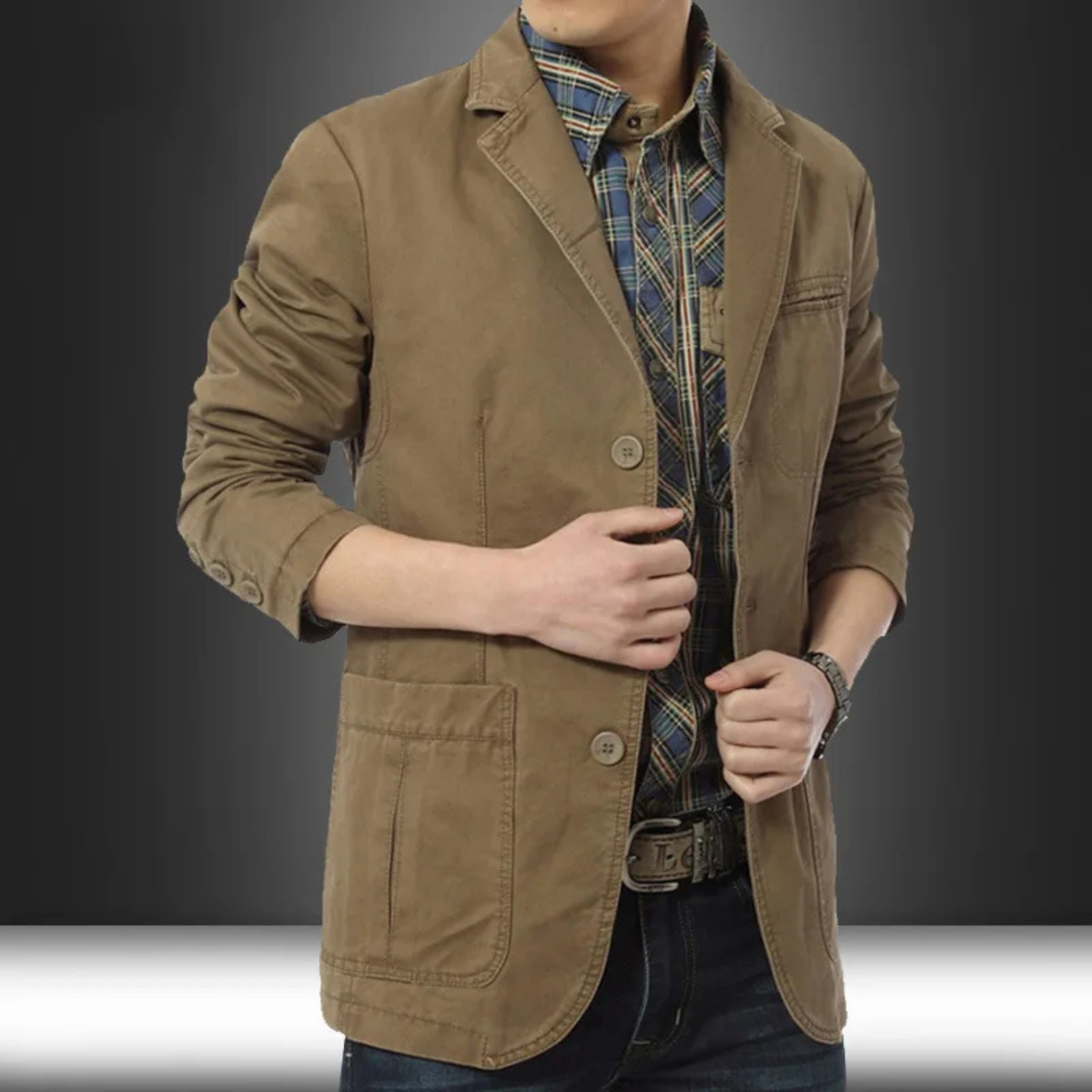 Jude | Men's Casual Cotton Blazer Olive Green