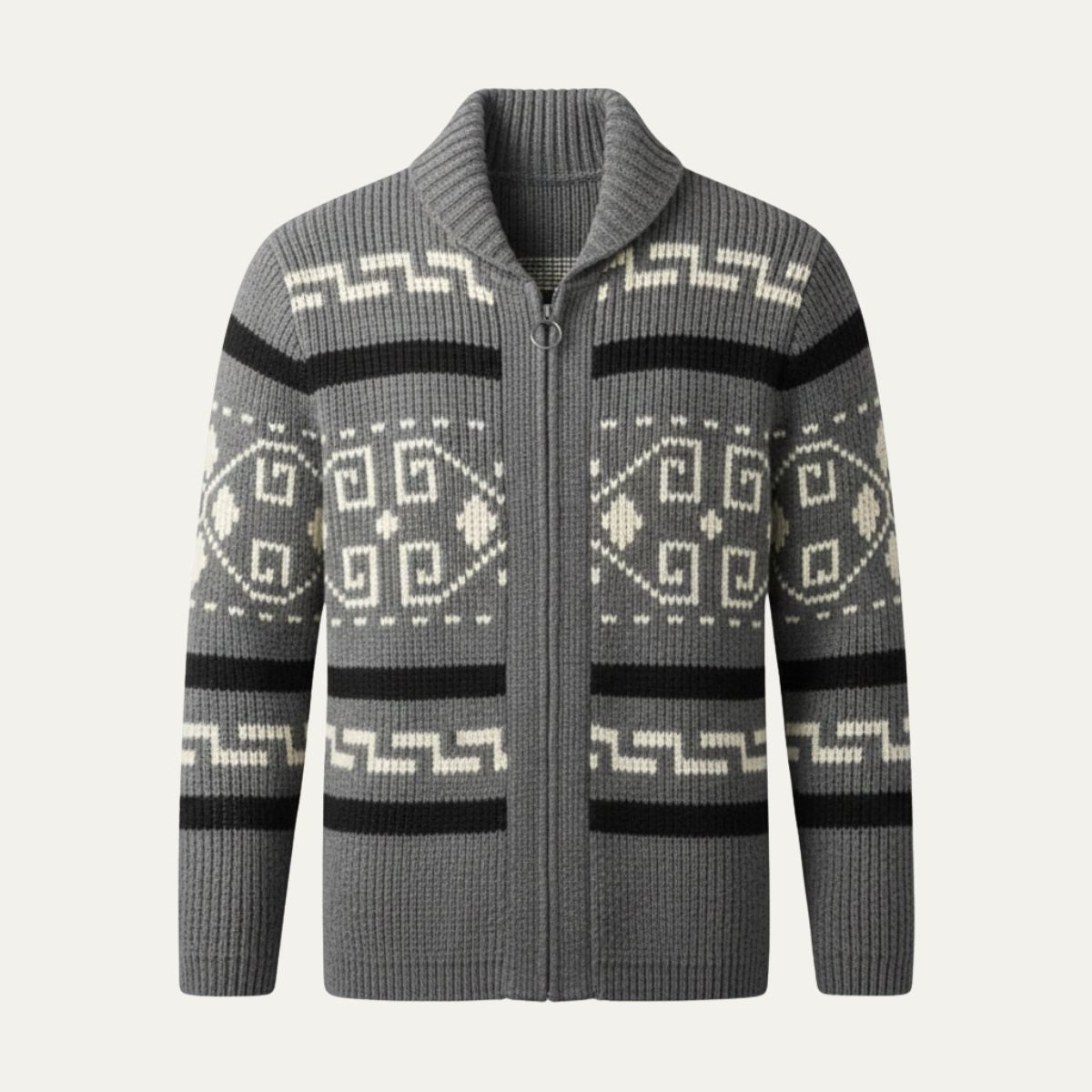 Sage | Men's Argyle Crew Neck Sweater Cream Brown
