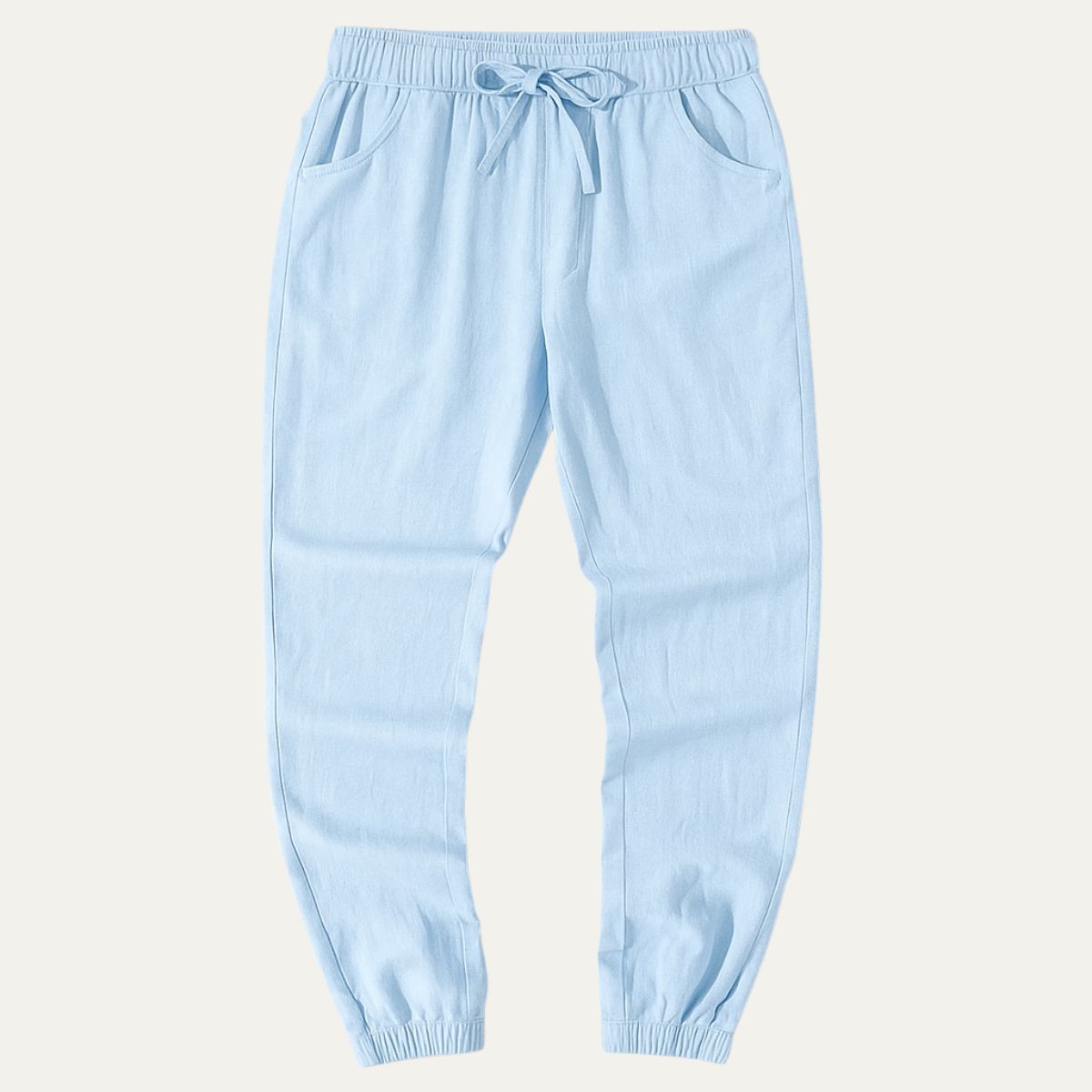 Axel | Men's Linen Joggers White Lightweight Summer Pants