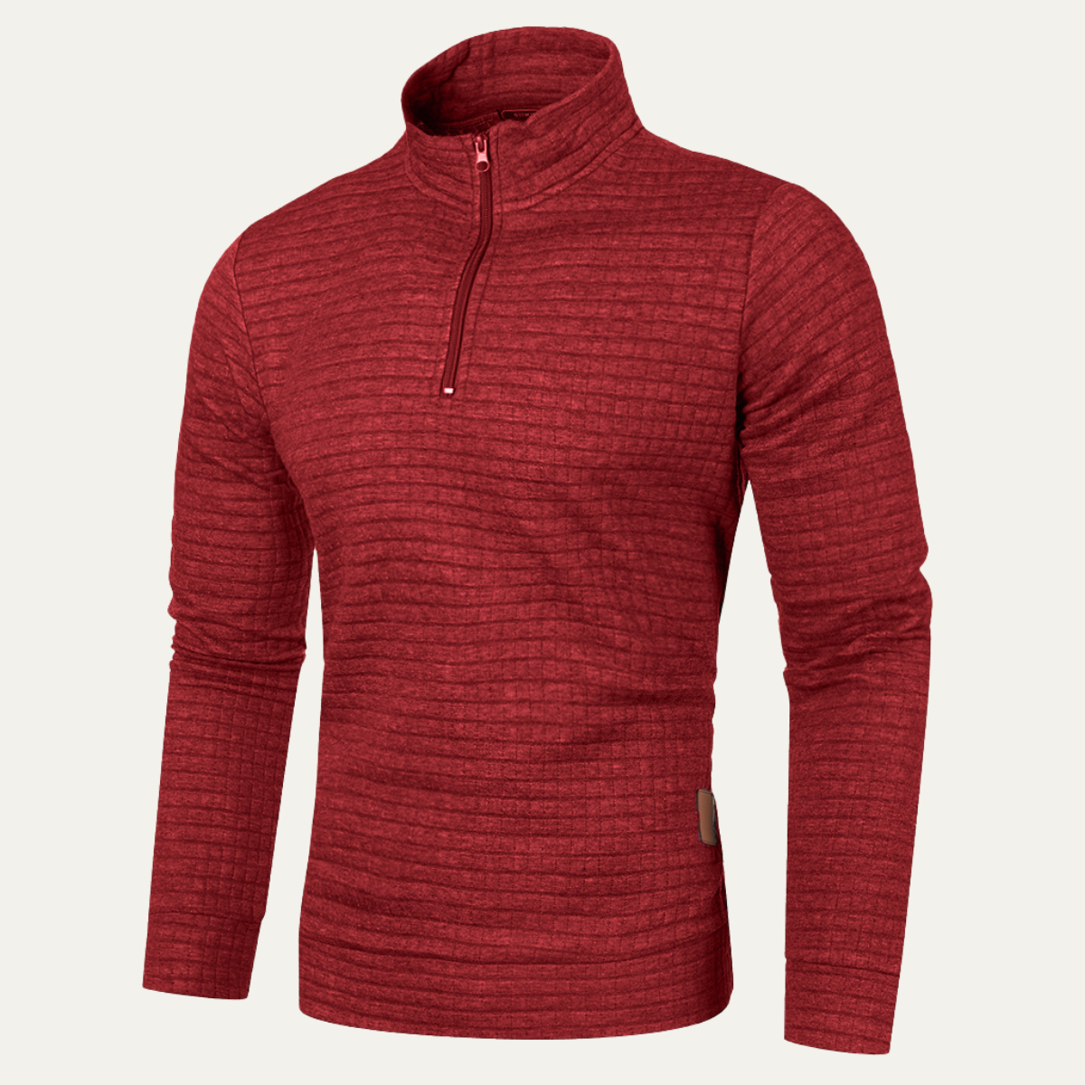 Beau | Men's Quarter Zip Sweater Black Heathered Textured