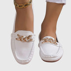 Dama Washington Mia women's chain link loafer cream gold accents - view 10