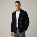 Dama Washington Beau double-breasted knit cardigan Black - model front view