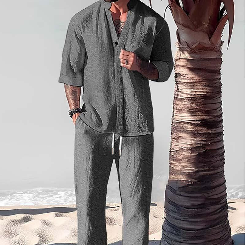 Nico | Men's Linen Sweatsuit Cream Relaxed Fit