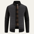 Dama Washington Kade men's quilted puffer jacket black knit sleeves - front view