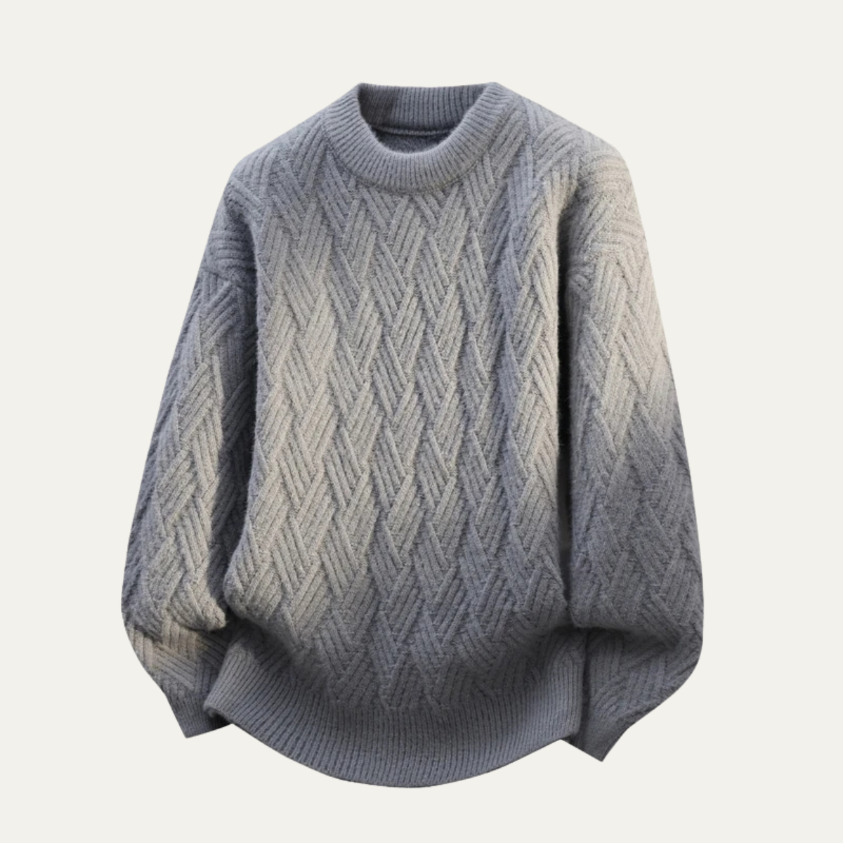 Jasper | Men's Crew Neck Sweater Black Cable Knit