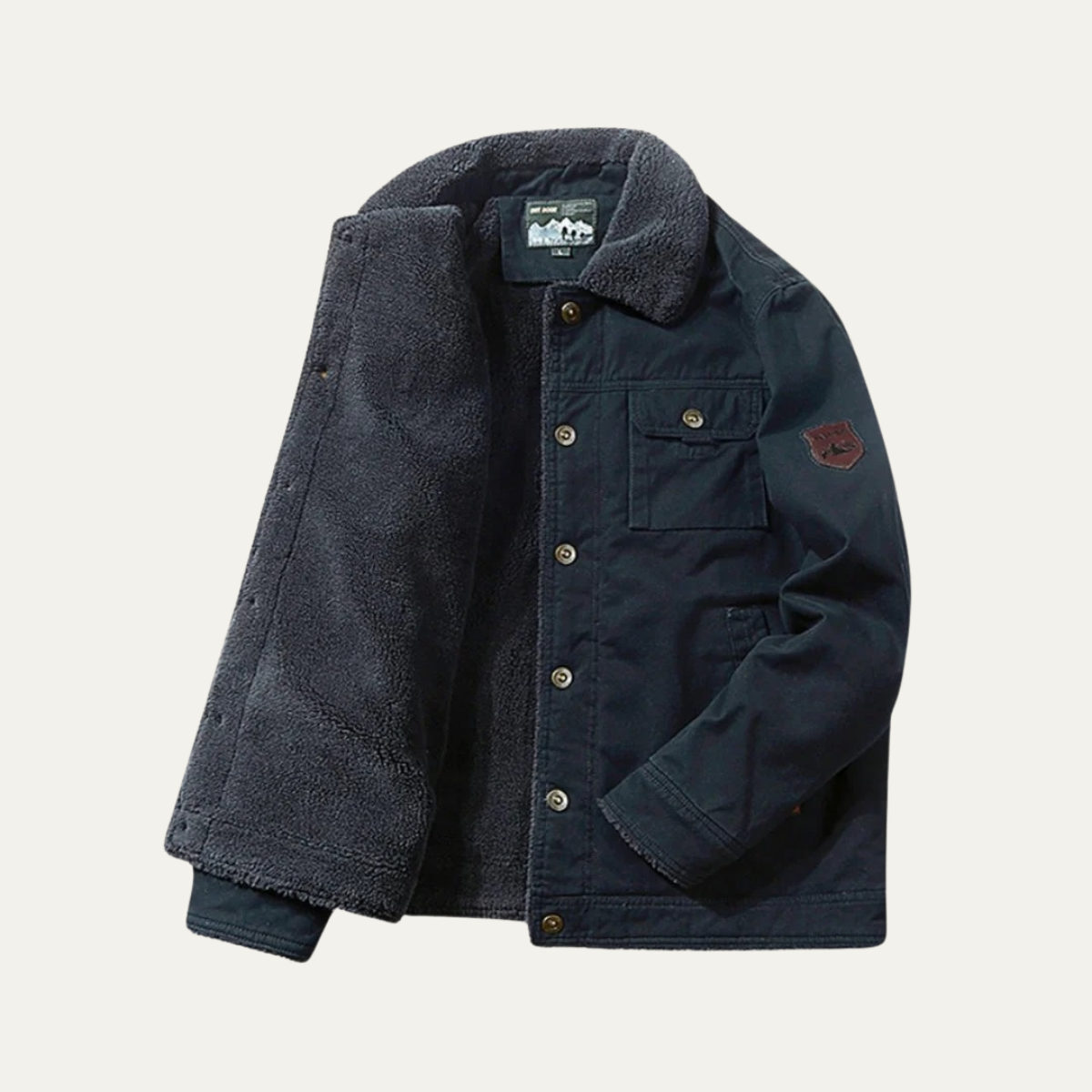 Axel | Men's Sherpa Lined Utility Jacket Beige
