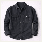 Dama Washington Beau men's denim shirt light blue long sleeve chest pocket - view 3