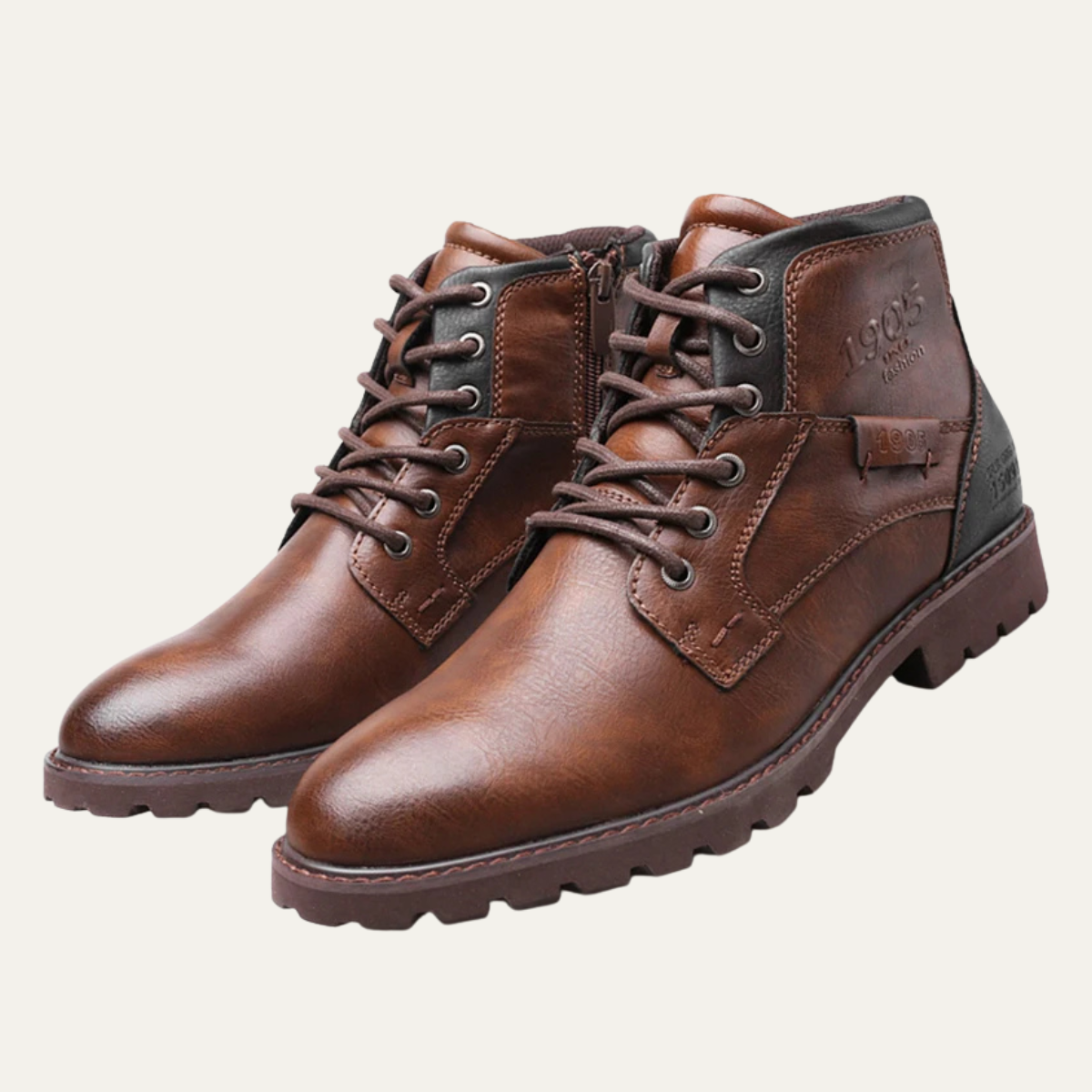 Axel | Men's Lace Up Leather Ankle Boots Brown