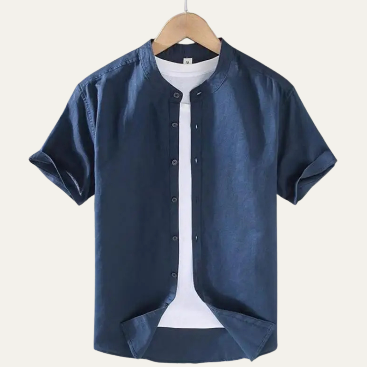 Easton | Men's Casual Denim Button Up Shirt Navy Short Sleeve