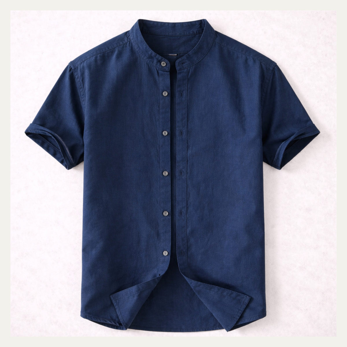 Easton | Men's Casual Denim Button Up Shirt Navy Short Sleeve