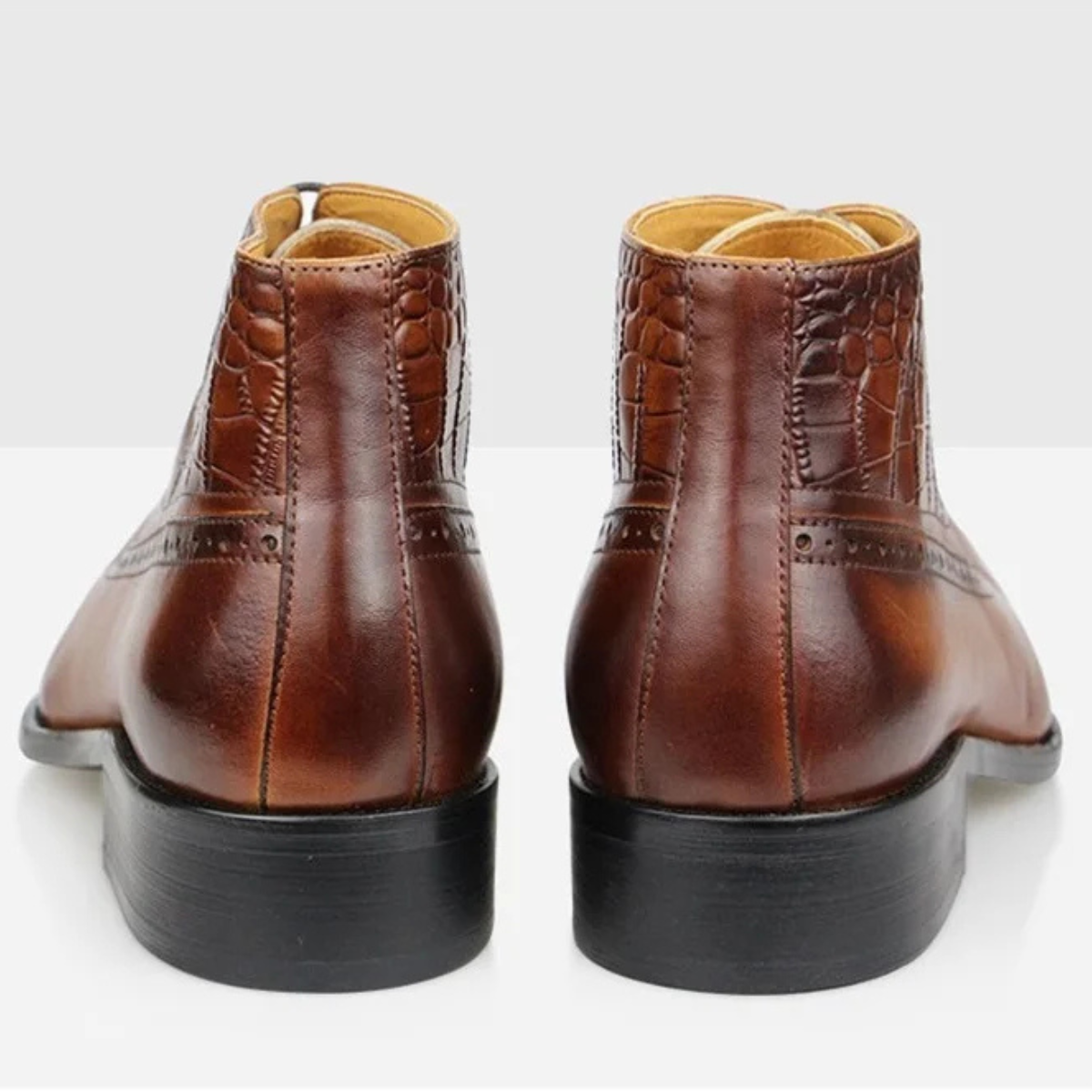 Ivo | Men's Leather Ankle Boot Brown Lace Up Brogue