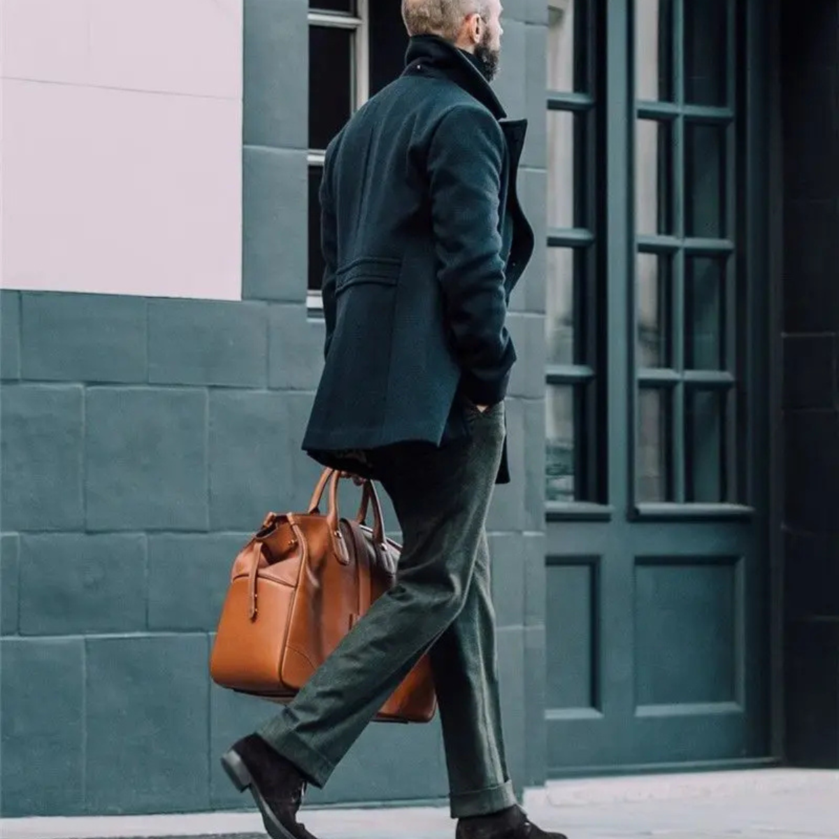 Brent | Men's Double Breasted Wool Pea Coat Black
