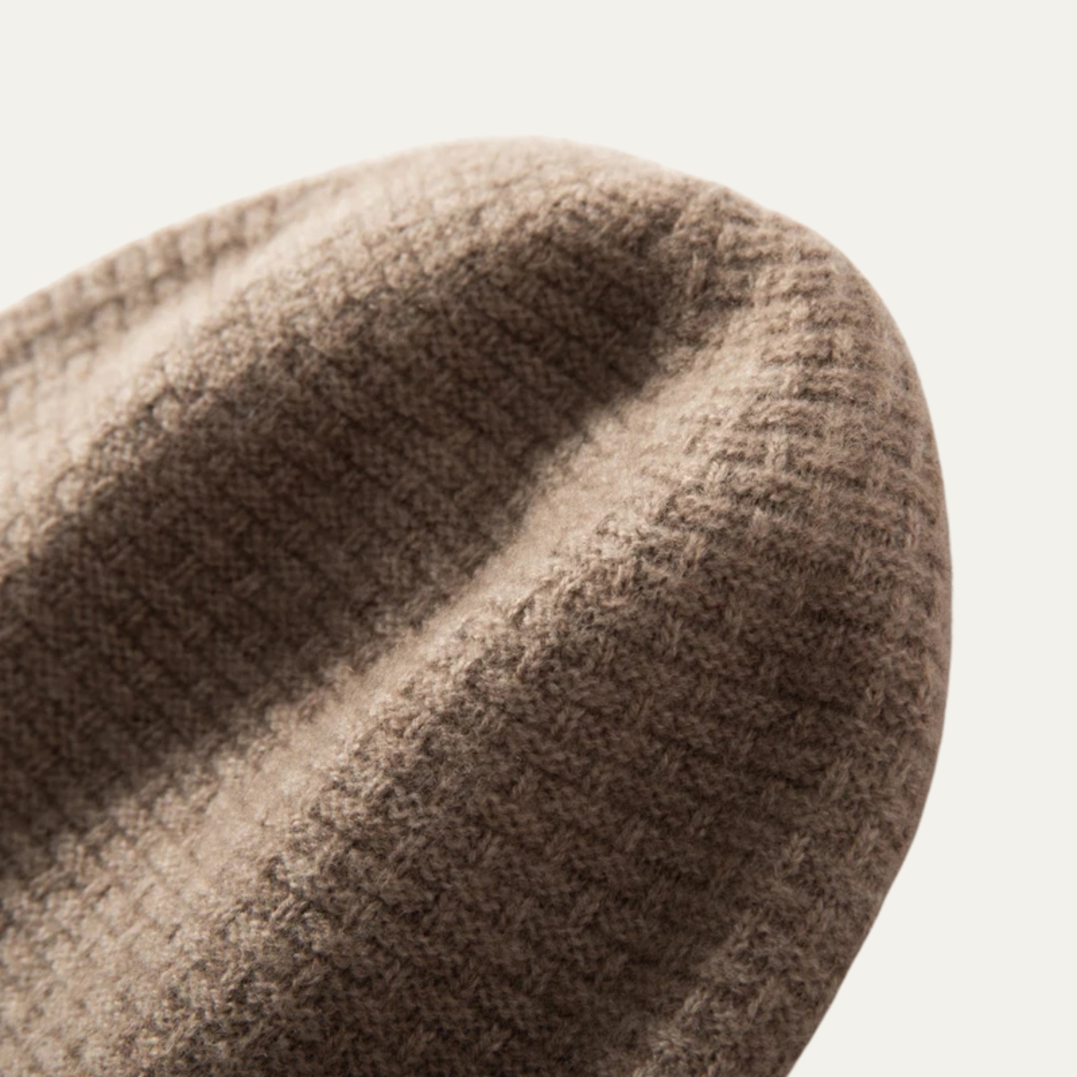 Luisa | Men's Ribbed Knit Beanie Cream Cashmere Warm