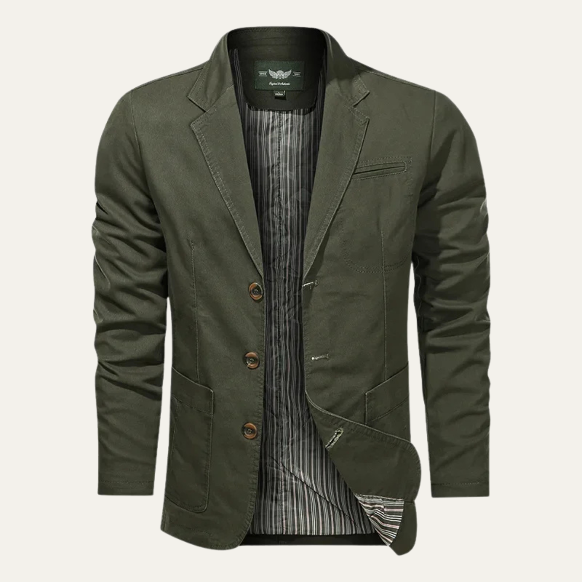 Voss | Men's Casual Lightweight Blazer Beige Cotton