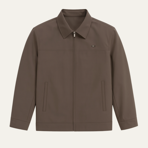 Dama Washington Axel men's casual harrington jacket brown - front view