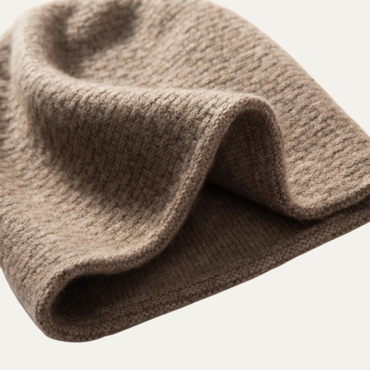 Luisa | Men's Ribbed Knit Beanie Cream Cashmere Warm