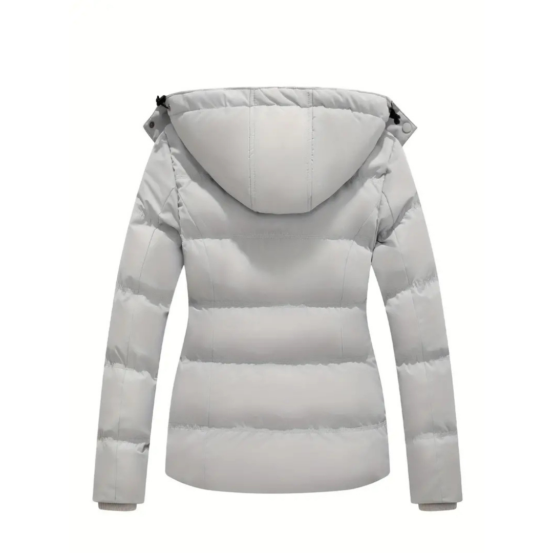 Nola | Women's Puffer Jacket Navy Hooded Winter Coat