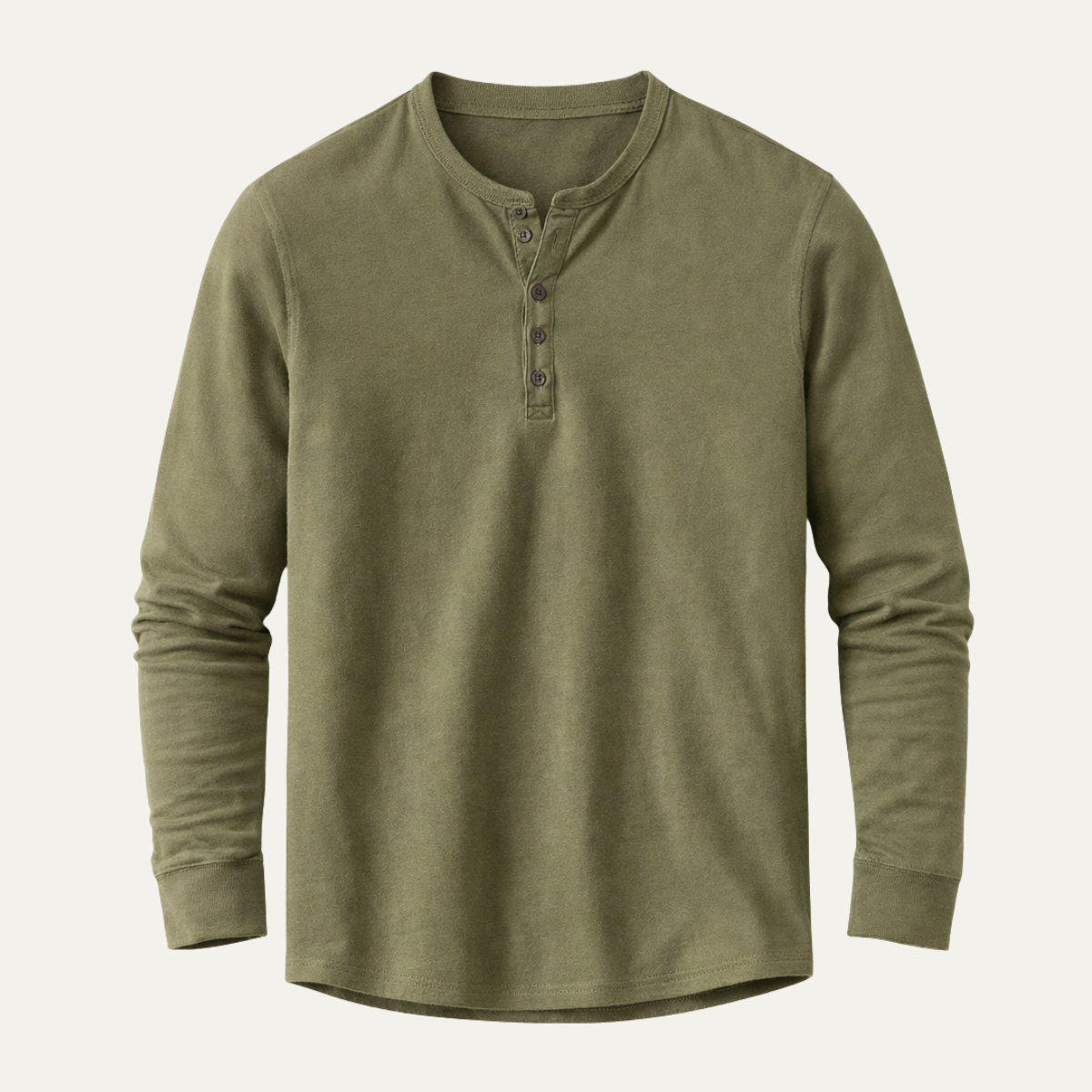 Bram | Men's Henley Shirt Sage Green Long Sleeve