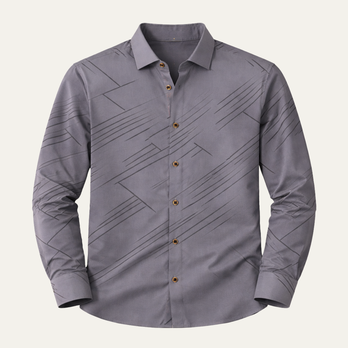 Caleb | Men's Geometric Print Button Up Shirt Gray