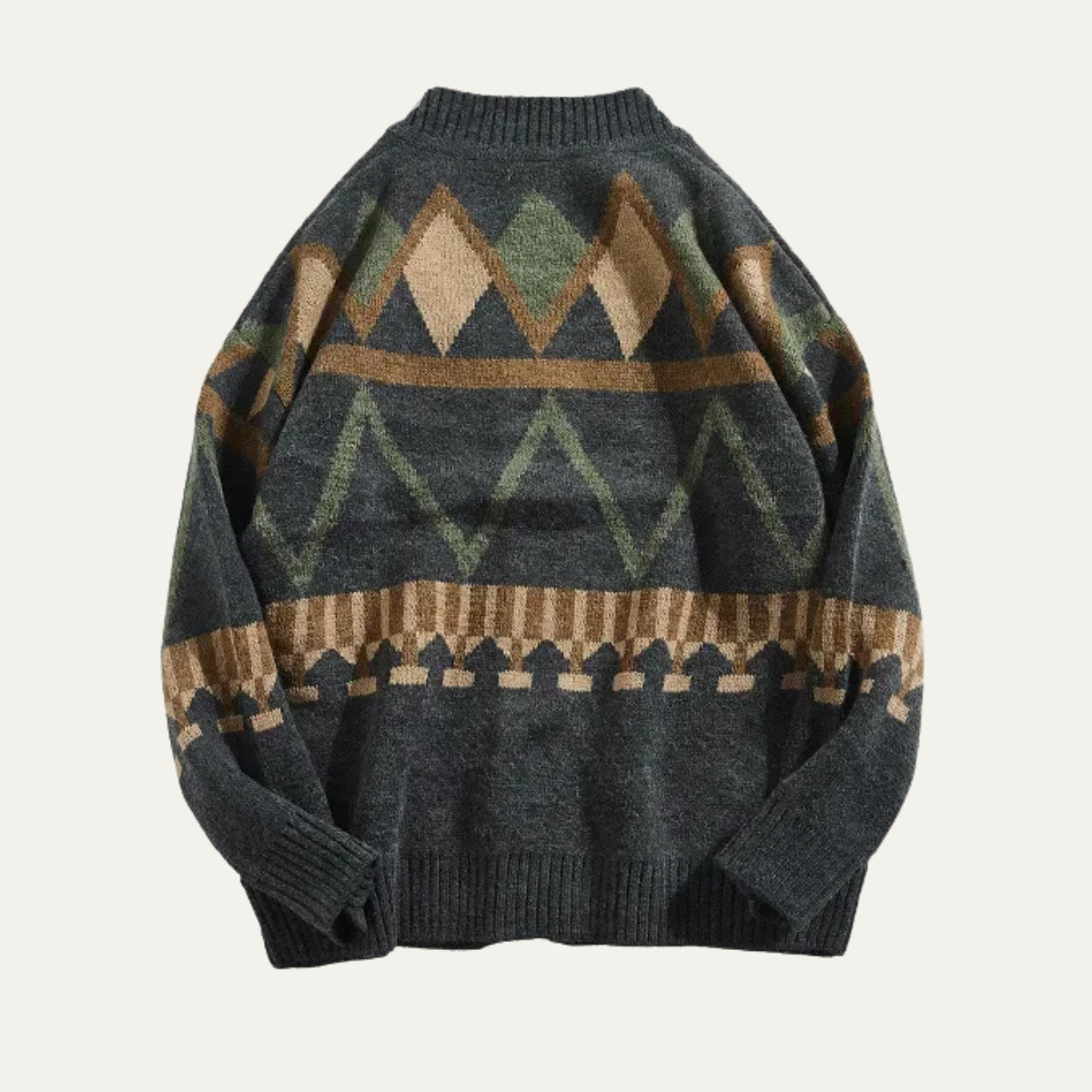 Jasper | Men's Argyle Cardigan Charcoal Gray