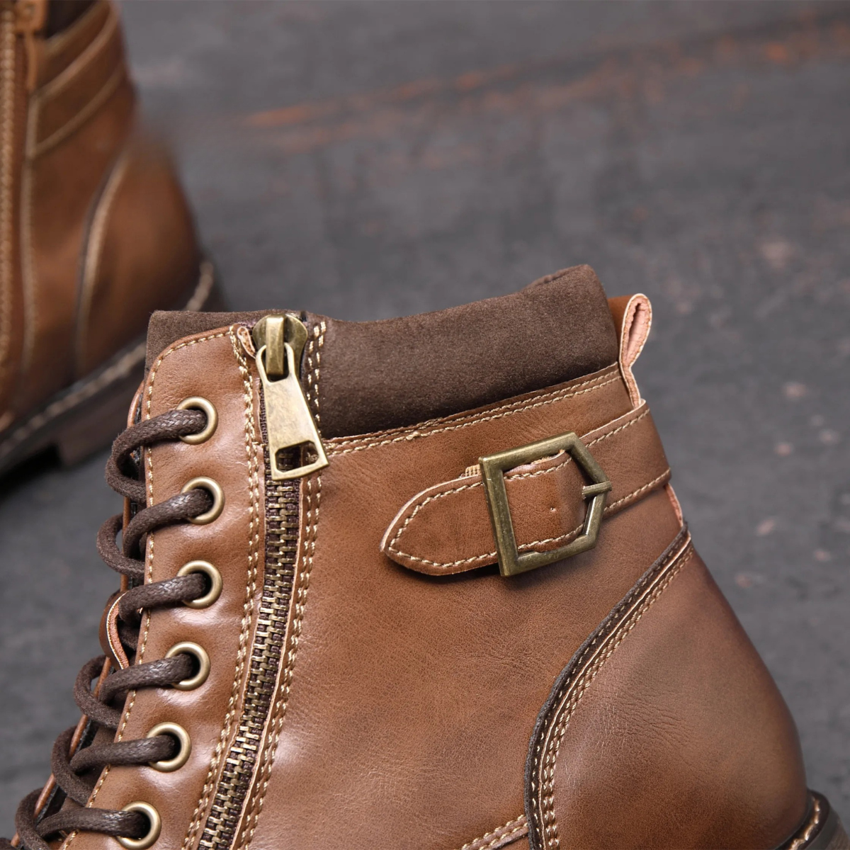 Axel | Men's Casual Vintage Leather Ankle Boots Brown