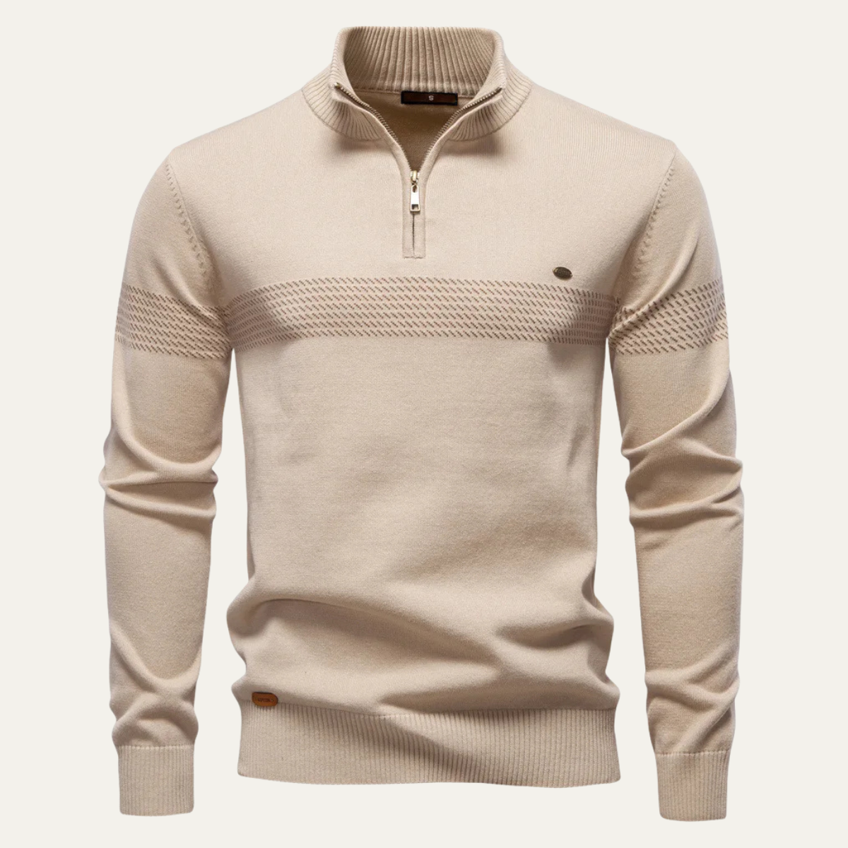 Ivo | Men's Casual Quarter Zip Sweater Navy Stripe