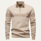Dama Washington Ivo men's casual quarter zip sweater navy stripe - view 3