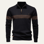 Dama Washington Ivo men's casual quarter zip sweater navy stripe - view 2