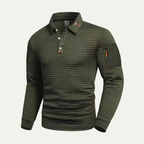 Dama Washington Axel men's quilted polo shirt black long sleeve - view 2