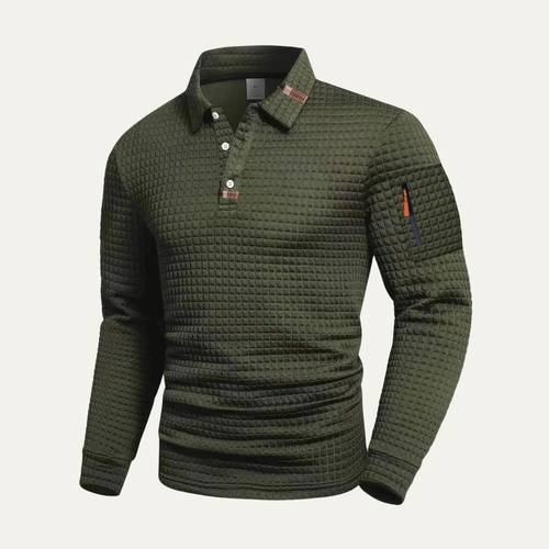 Dama Washington Axel men's quilted polo shirt black long sleeve - view 2