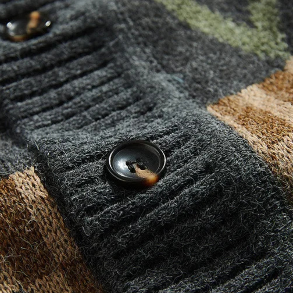 Dama Washington Jasper men's argyle cardigan charcoal gray - view 5