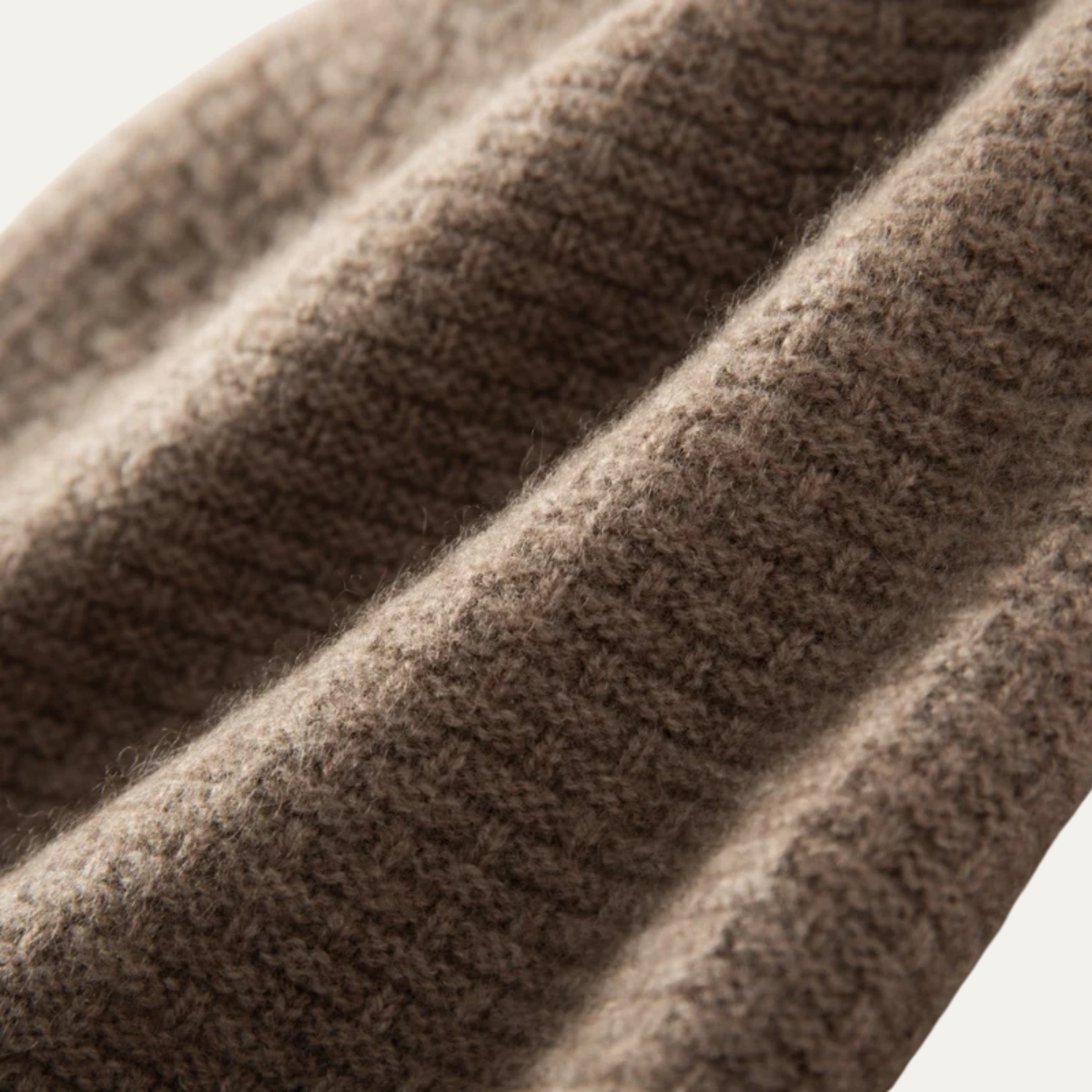 Luisa | Men's Ribbed Knit Beanie Cream Cashmere Warm