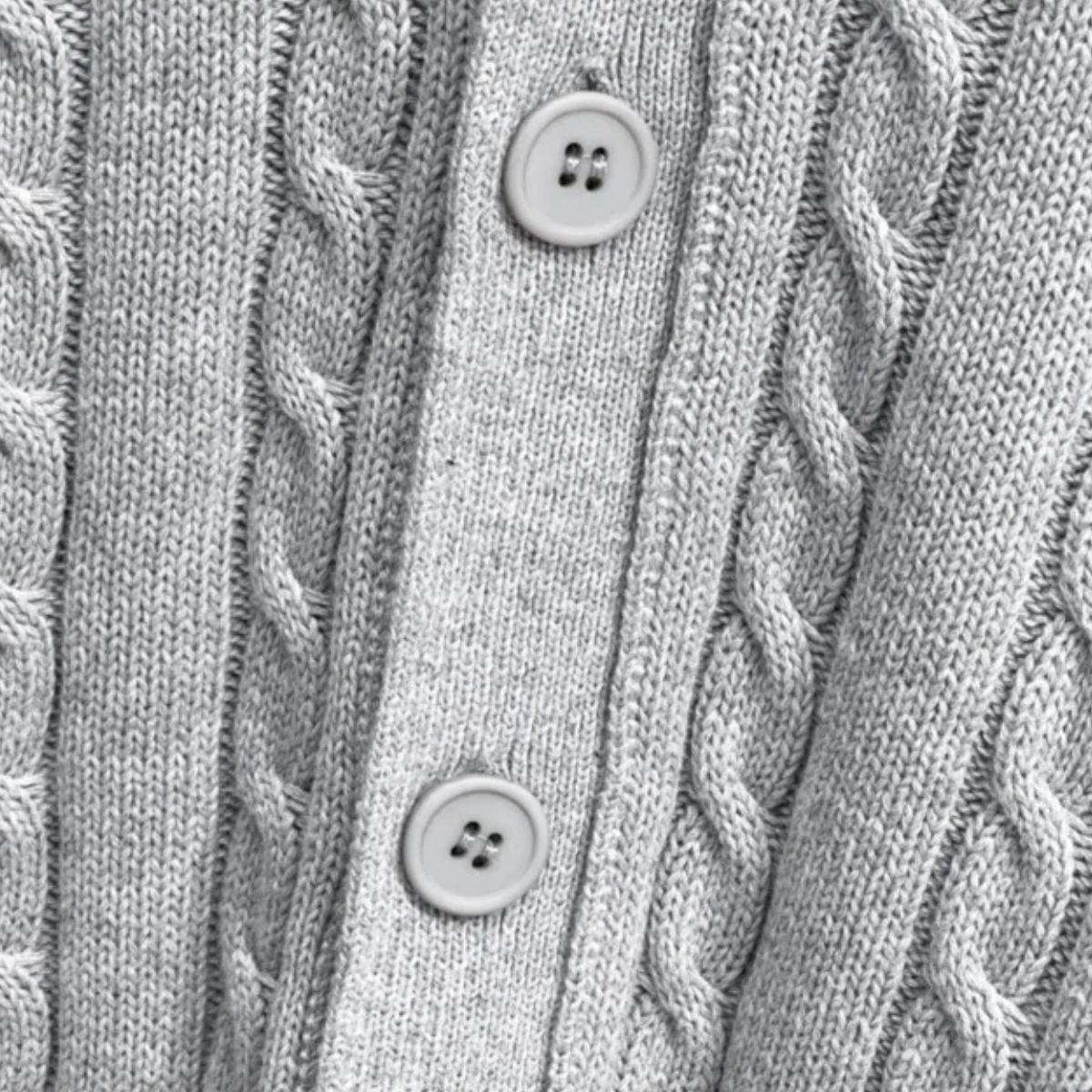 Axel | Men's Cable Knit Cardigan Gray Button Up