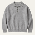 Dama Washington Bram men's crew neck polo sweater gray - front view