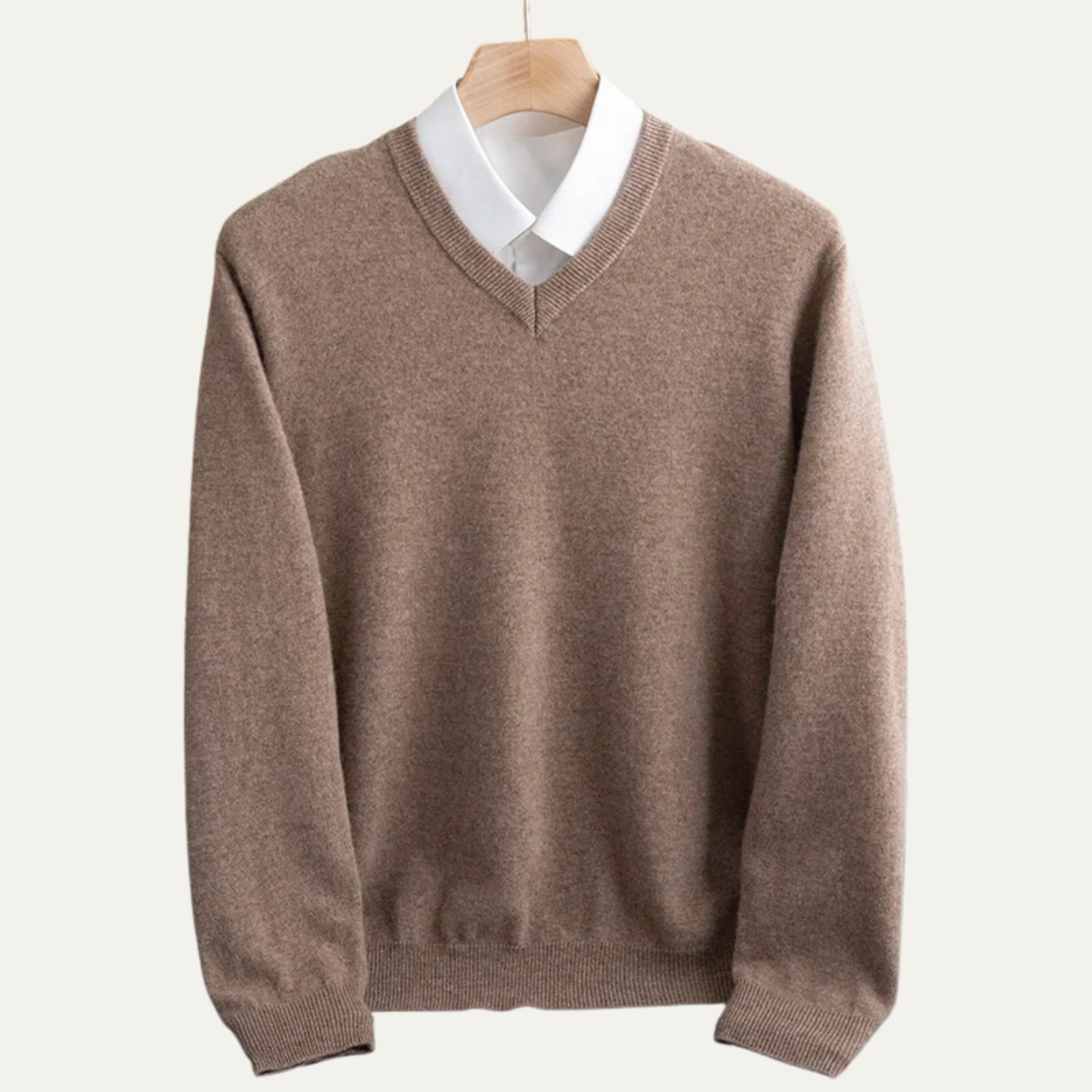 Hugo | Men's V Neck Sweater Gray Crew Neck Knit