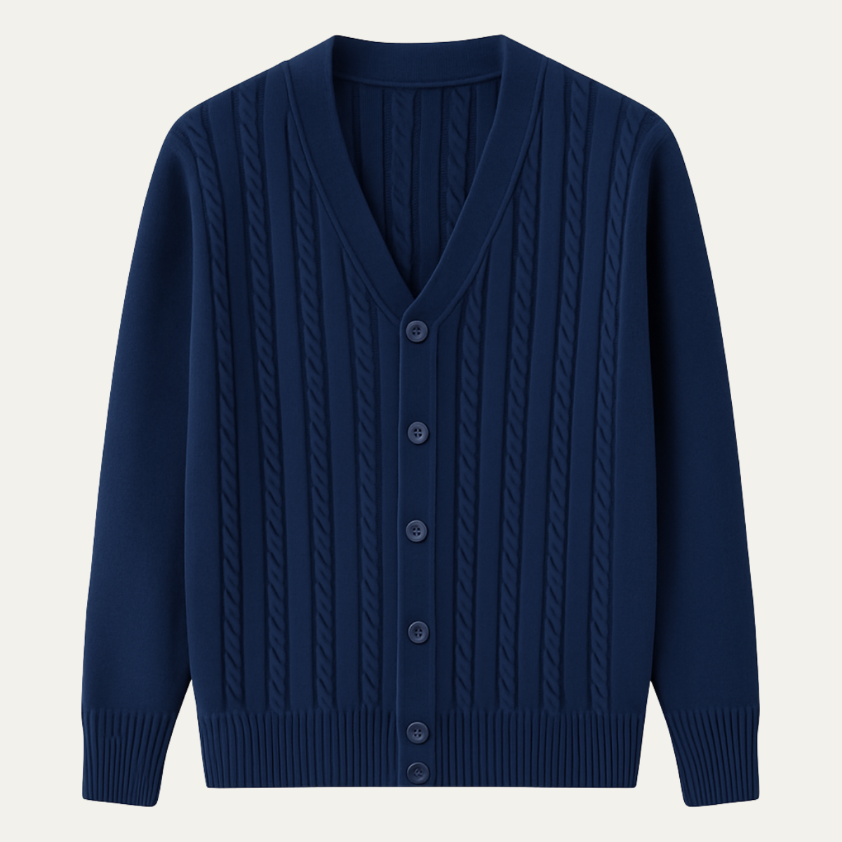 Axel | Men's Cable Knit Cardigan Gray Button Up