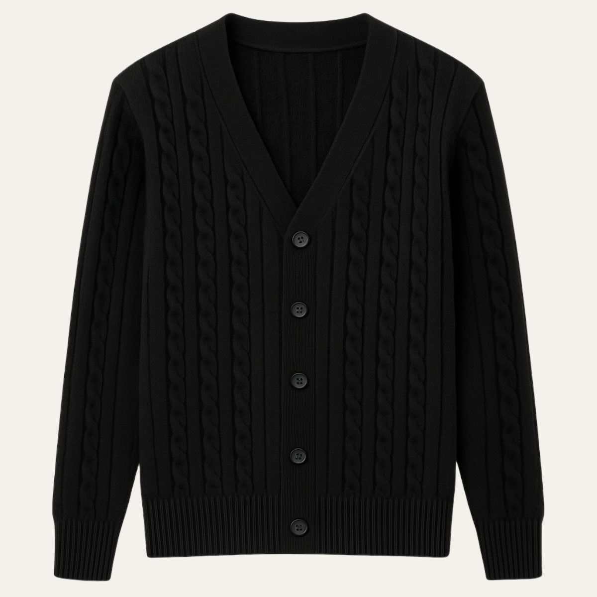 Axel | Men's Cable Knit Cardigan Gray Button Up