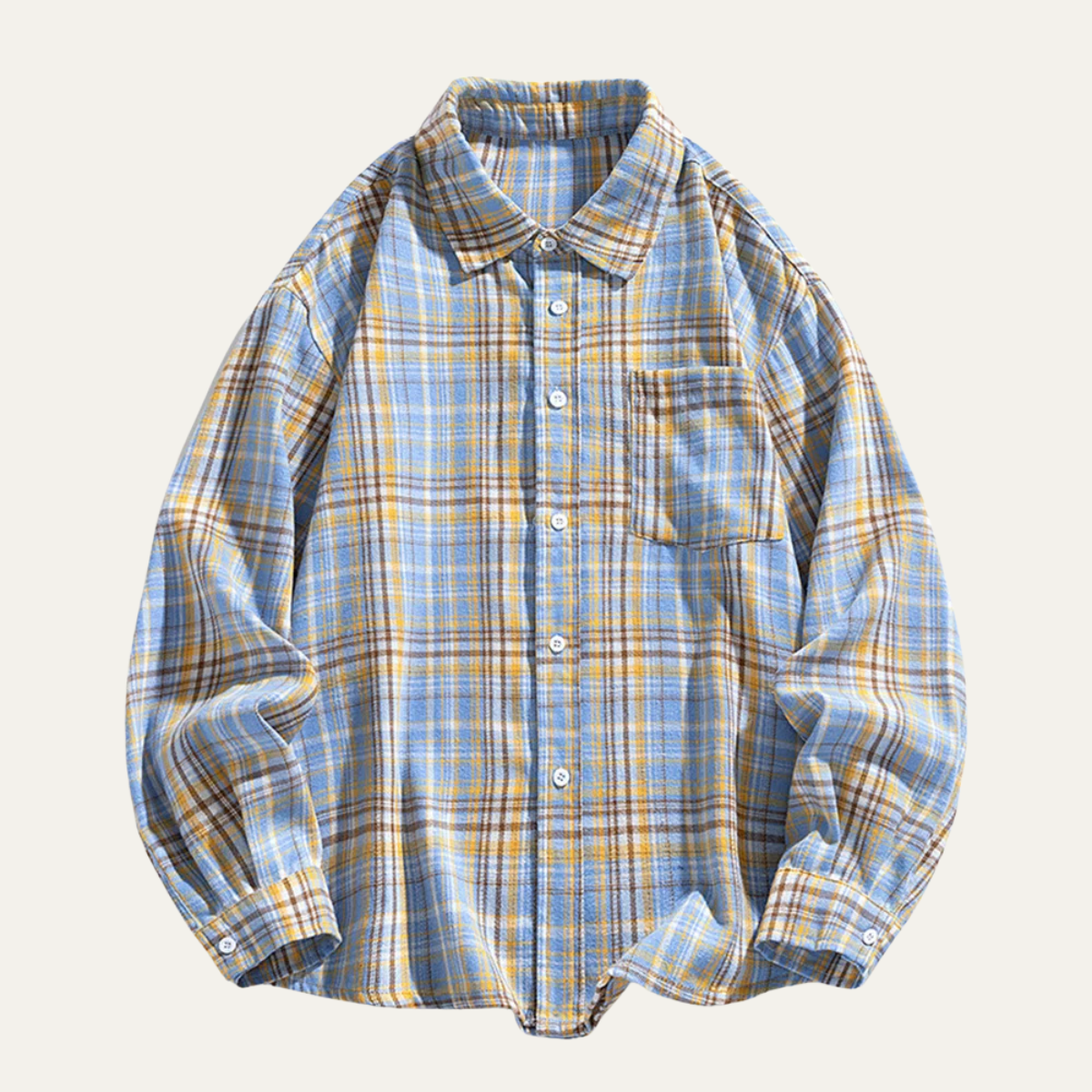 Ezra | Men's Oversized Flannel Shirt Black White Plaid