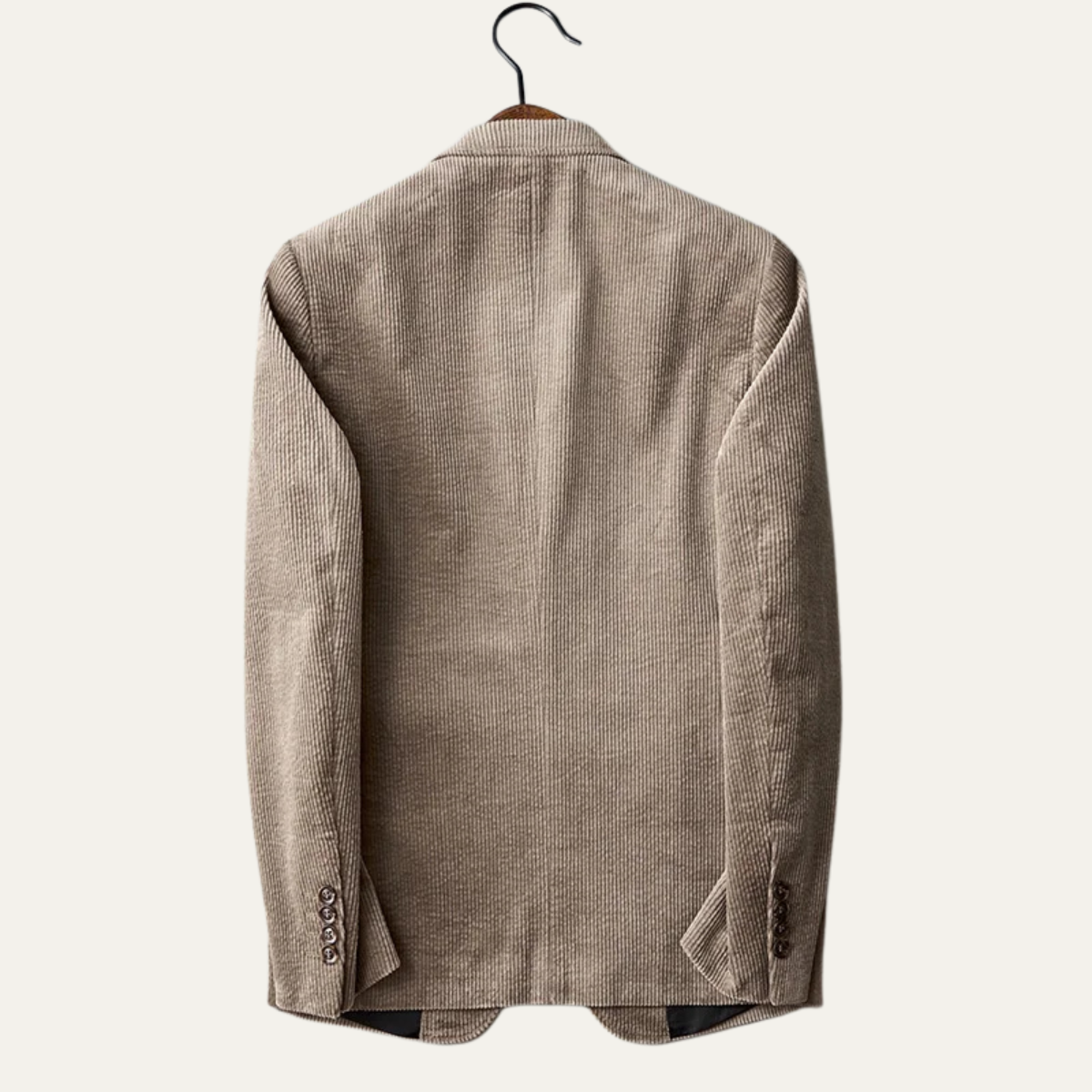 Ezra | Men's Casual Corduroy Blazer Beige Single Breasted