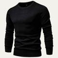 Dama Washington Ash men's crew neck sweater black long sleeve knit - front view