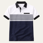 Dama Washington Hudson men's polo shirt white navy striped - view 5