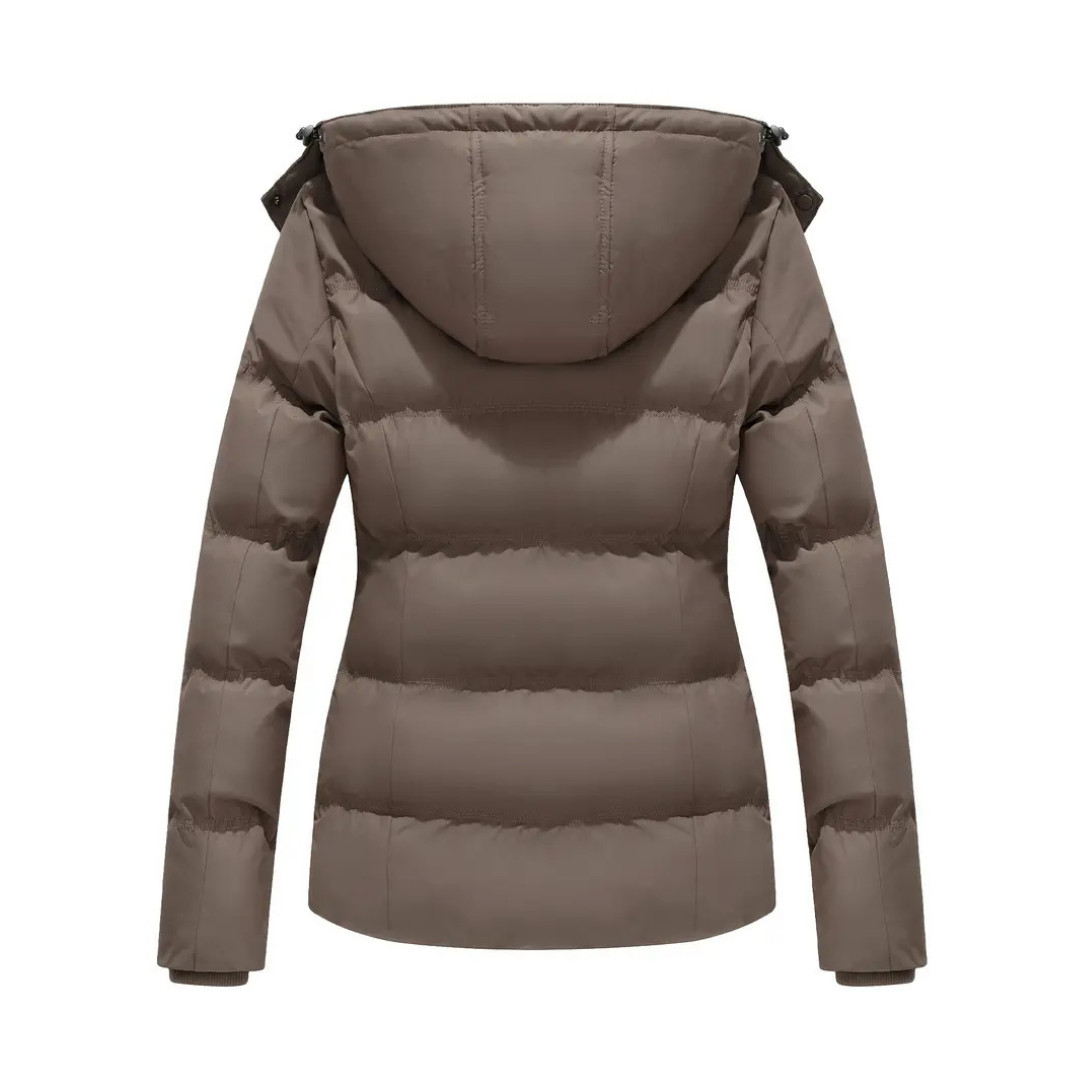 Nola | Women's Puffer Jacket Navy Hooded Winter Coat