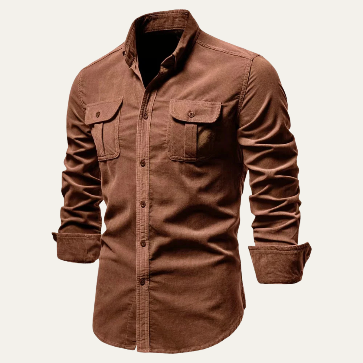 Kade | Men's Utility Denim Shirt Olive Long Sleeve