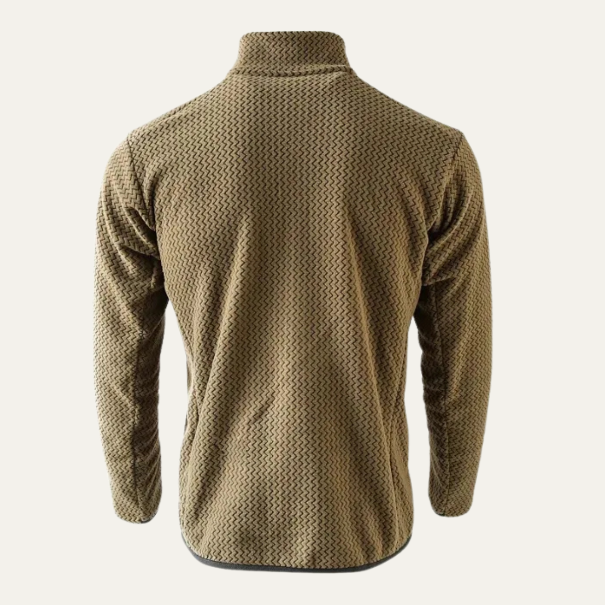 Jasper | Men's Quarter Zip Sweater Taupe Waffle Knit