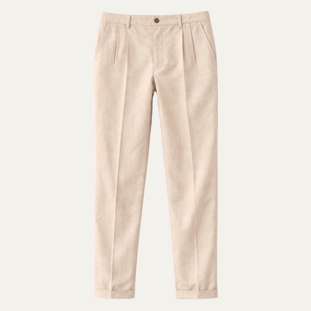 Dama Washington Jude men's linen pants cream slim fit - view 7